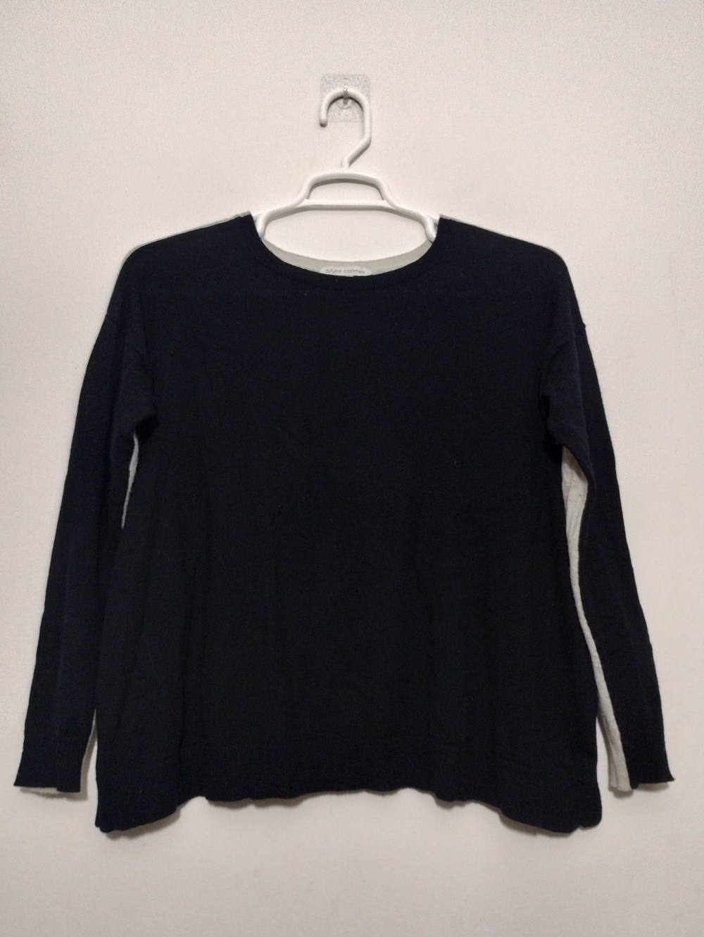 Autumn Cashmere Crewneck Sweater 100% Cashmere Color Block Minimalist